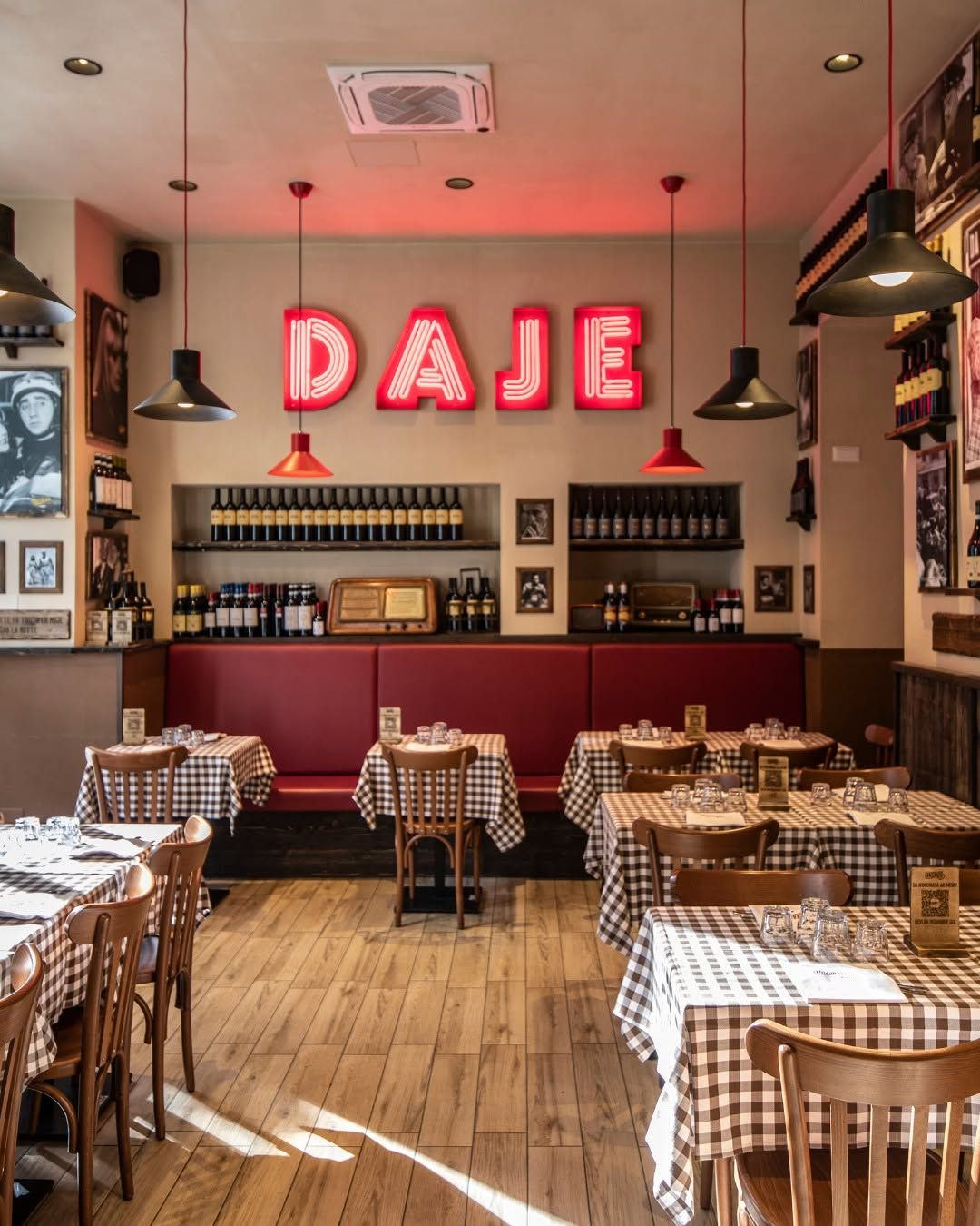Particolare dell’allestimento della trattoria